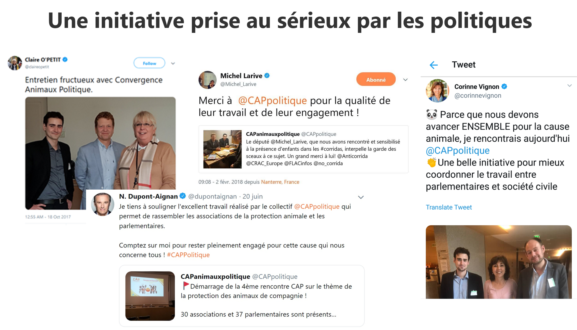 Retours des politiques sur CAP